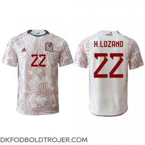 Billige Mexico Hirving Lozano #22 Udebane Fodboldtrøjer VM 2022 Kortærmet